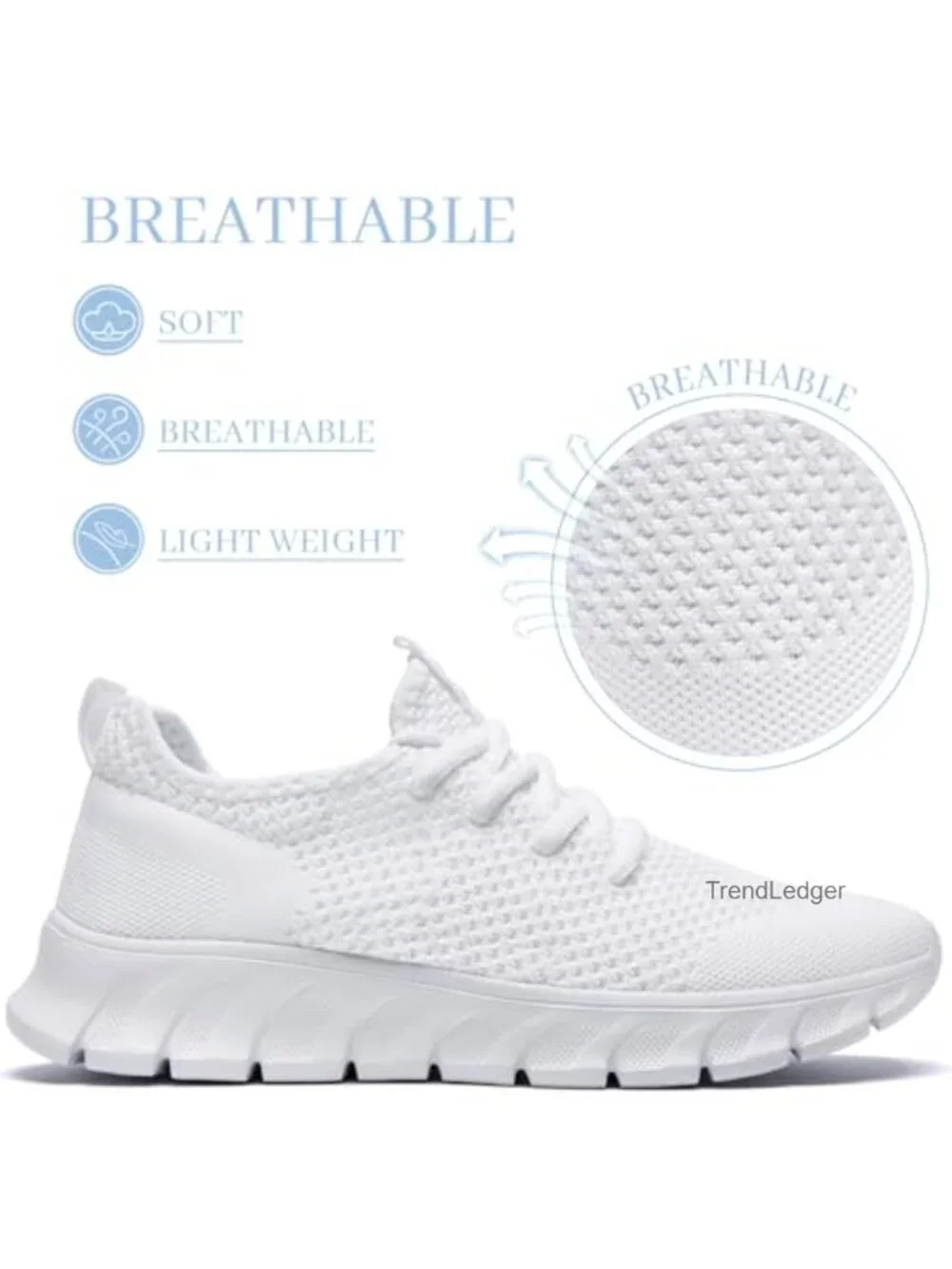 RJYWGS Lightweight Slip On Running Shoes Breathable Mesh Sneakers